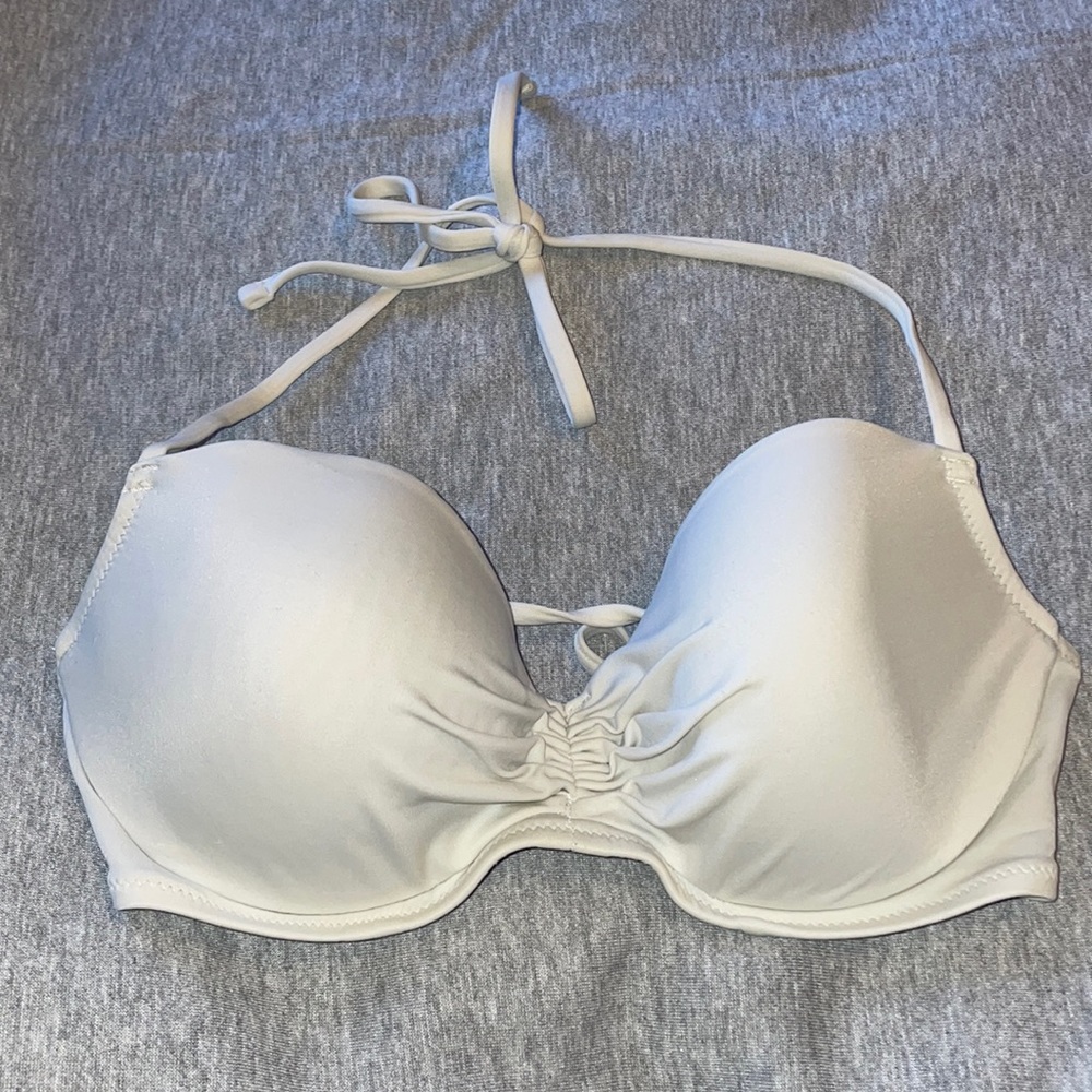 Shade & Shore White Bikini Top With Adjustable Tie Straps